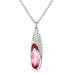 Swarovski Elements 18K White Gold Plated Pink Necklace