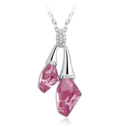 Swarovski Elements Rose 18K White Gold Plated Necklace