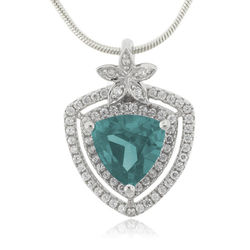 Alexandrite Trillion Cut Stone Flower Pendant