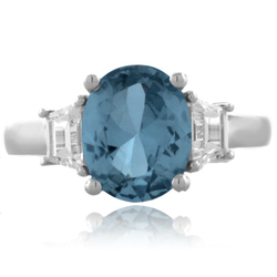 Aquamarine Sterling Silver Oval Cut Gemstone Ring