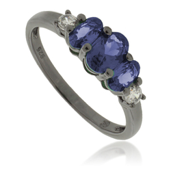 3 Stone Tanzanite Ring