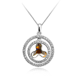 Amber Color Swarovski Crystal Pendant