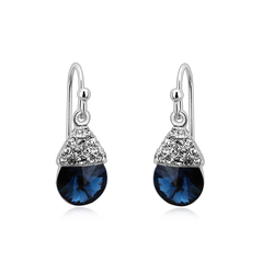 Blue Pear-Cut Swarovski Earrings