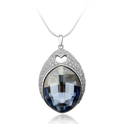 Blue Shade Sterling Silver Swarovski Crystal Pendant