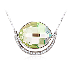 Gorgeous Green Sterling Silver Swarovski Necklace