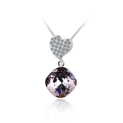 Light Amethyst Color Swarovski Elements Heart Pendant