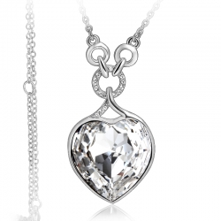 Swarovski Elements White Heart Gold Plated Necklace