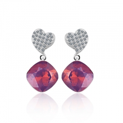 Swarovski crystals Earrings Amethyst Opal Color