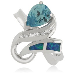 Australian Opal and Topaz Silver Ring
