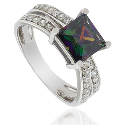 December Birthstone Mystic Topaz Ring