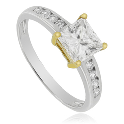Princess Cut Engagement Silver Ring