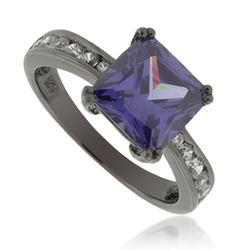 Engagement Tanzanite Black Silver Ring