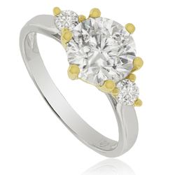 3 Stone Solitaire Ring