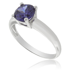 Sterling Silver Solitaire Tanzanite Ring