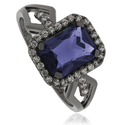 Tanzanite Black Silver Ring