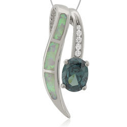 Australian Opal Pendant with Alexandrite