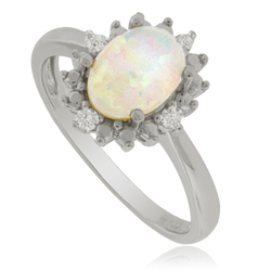 White Opal and Sterling Silver Ring