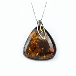 Authentic Amber Silver Pendant Jewelry