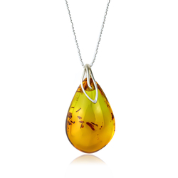 Baltic Natural Amber Silver Pendant