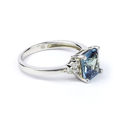 Alexandrite Sterling Silver Ring Blue To Green Color Change