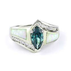 Marquise Cut Alexandrite Opal Sterling Silver Ring