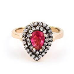 Ruby Ring Sterling Silver With 14K Rose Gold Vermeil