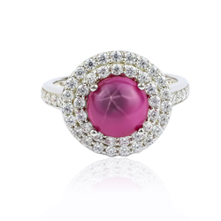 Pave Setting Star Ruby Ring