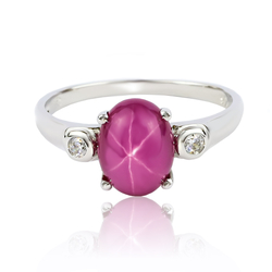 Star Ruby Sterling Silver Ring