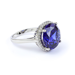 Tanzanite Sterling Silver Huge Ring