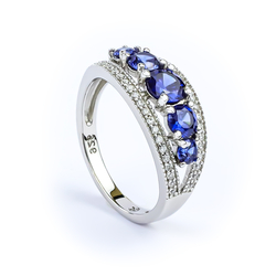 Sterling Silver Stackable Tanzanite Ring
