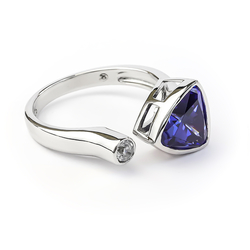 Sterling Silver Trillion Cut Tanzanite Ring