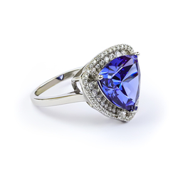 Huge Tanzanite Silver Ring