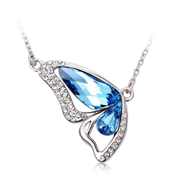 Pretty Blue Butterfly Necklace