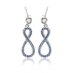 Silver Infinity Earrings with Tanzanite