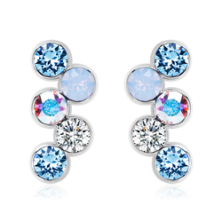 Nice Pair Of Blue Swarovski Earrings