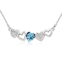 Blue Heart Swarovski Necklace