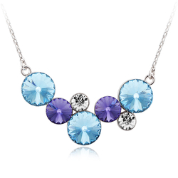 Blue Circles Swarovski Necklace