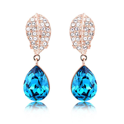 Blue Earrings With Gold Plated