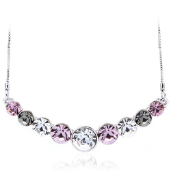 Beautiful Pink Circles Swarovski Necklace