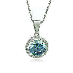 Color Change Alexandrite Sterling Silver Pendant