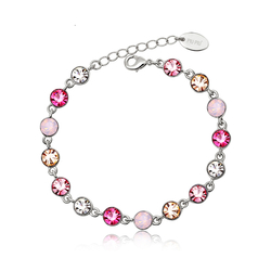 Pretty Bracelet With Pink Crystals