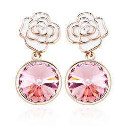 Pretty Pink Earrings With Flower