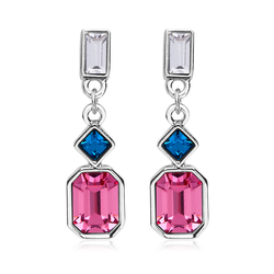 Pink Swarovski Crystal Earrings