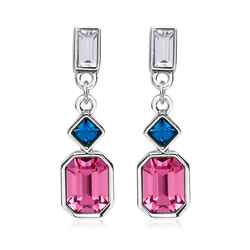 Pink Swarovski Crystal Earrings