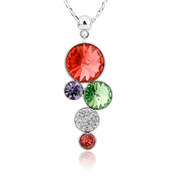 Beautiful Swarovski Red Circles Necklace