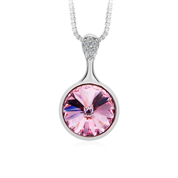 Pink Round Swarovski Necklace