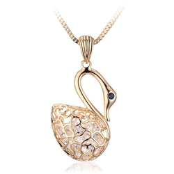 Swan Necklace With Gold Plated 18K