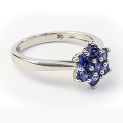 Flower Tanzanite Sterling Silver Ring