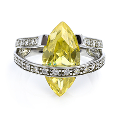 Marquise Cut Color Change Zultanite Stone Sterling Silver Ring With Simulated Diamonds