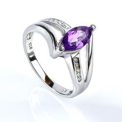 Marquise Cut Amethyst Ring